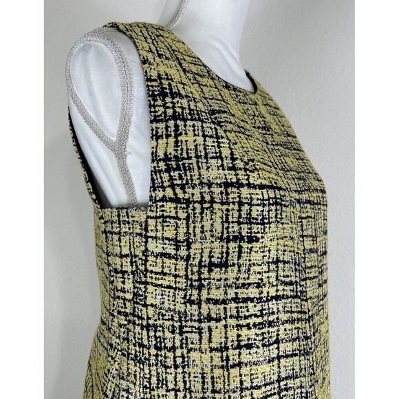 Frnch Yellow & Black Sleeveless Tweed Dress Size Medium (4/6) - Picture 9 of 12